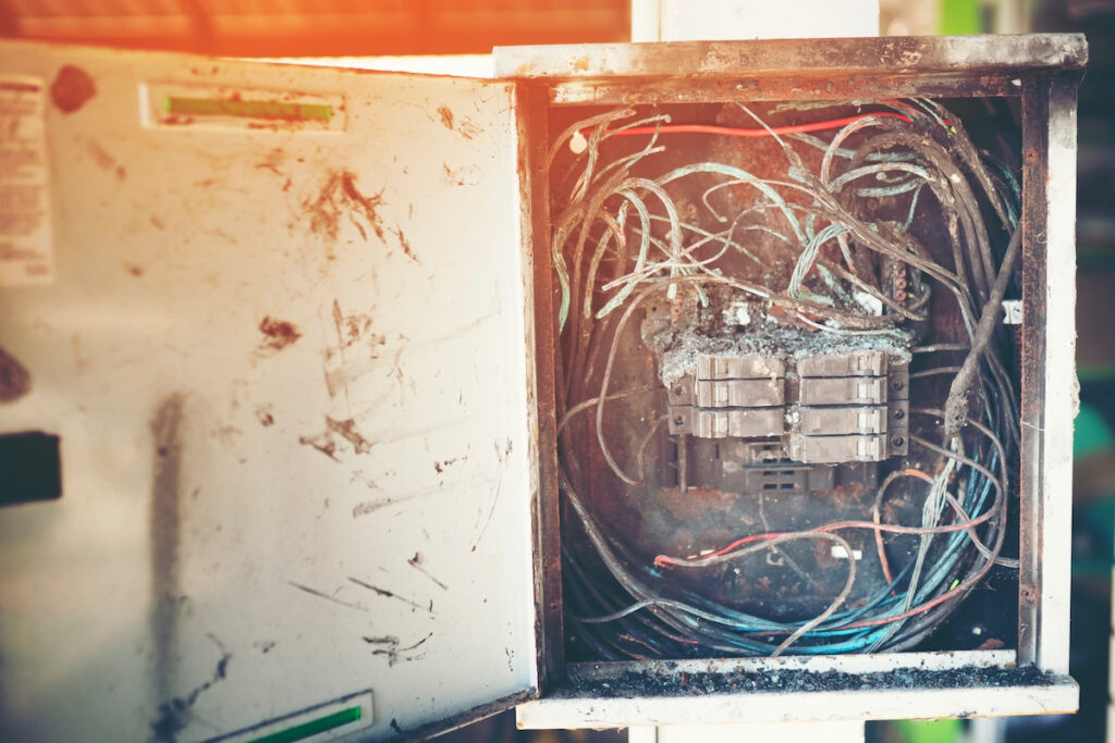 Sicherungen nach Brand im Schaltschrank